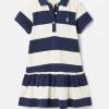 Girls' Orla Navy Stripe Polo Shirt Dress