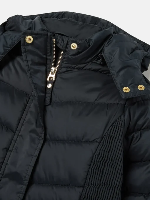 Girls' Pembury Navy Blue Showerproof Padded Coat with Hood