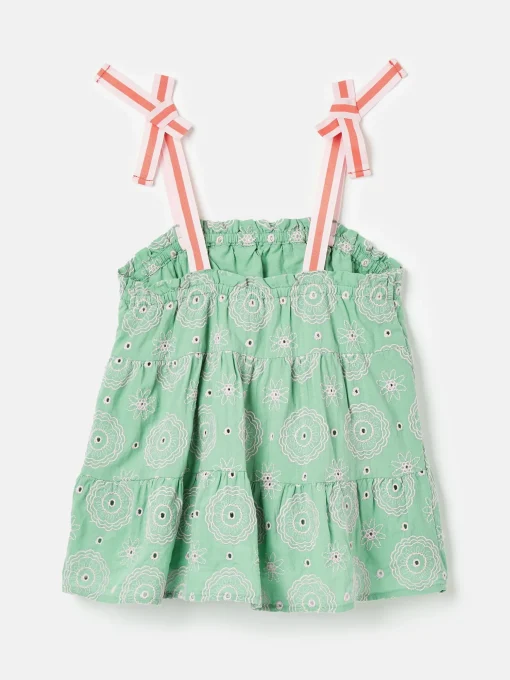 Girls' Playtime Green Tiered Woven Top