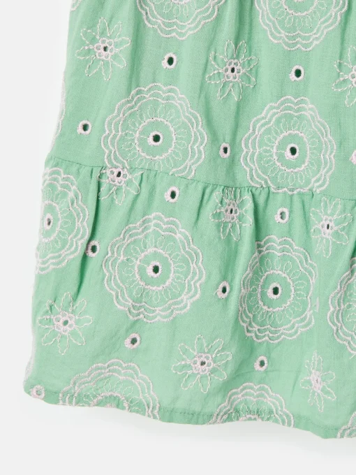 Girls' Playtime Green Tiered Woven Top