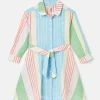 Girls' Summertime Multi Stripe Woven Shirt Dress
