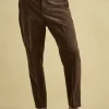 Green Corduroy Slim Fit Suit Trousers
