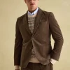 Green Corduroy Slim Fit Suit Jacket