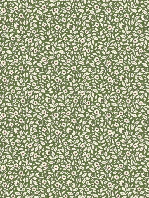 Green Ditsy Floral Print 10M Wallpaper