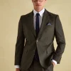 Green Slim Fit Texture Suit Jacket