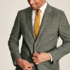 Green Slim Textured Suit Jacket
