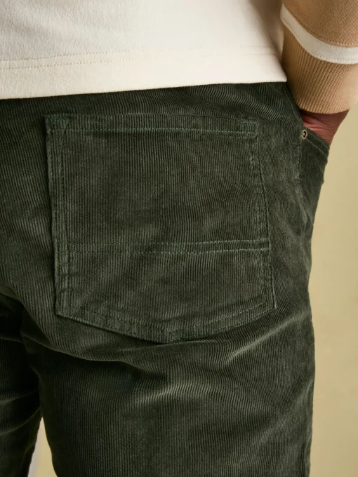 Green Straight Leg Corduroy Trousers