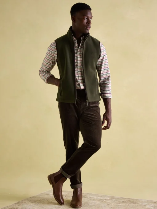 Greenfield Green Full Zip Fleece Gilet
