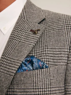 Grey Prince of Wales Check Slim Fit Blazer