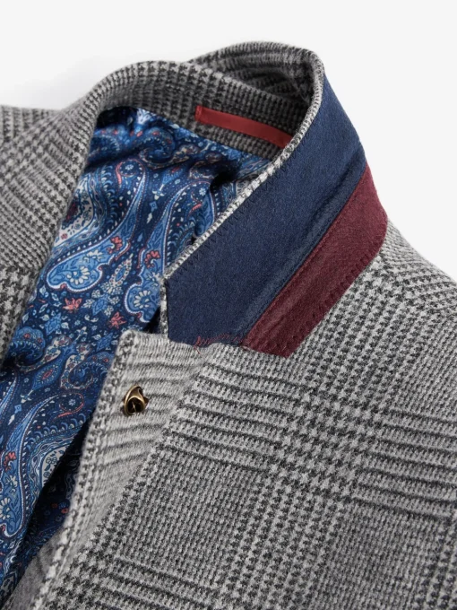 Grey Prince of Wales Check Slim Fit Blazer
