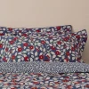 Grove Floral Set of 2 Blue 100% Cotton Standard Pillowcases