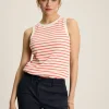 Harbour Cream & Coral Striped Jersey Vest