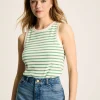 Harbour Cream & Green Striped Jersey Vest