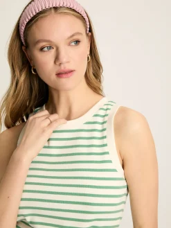 Harbour Cream & Green Striped Jersey Vest