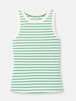 Harbour Cream & Green Striped Jersey Vest