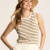Harbour Cream & Tan Striped Jersey Vest