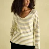 Harbour Cream/Gold V-Neck Jersey Top