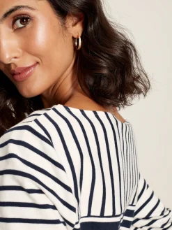 Harbour Navy Hotchpotch Long Sleeve Breton Top