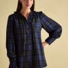 Harper Black Check Pussybow Tie Blouse