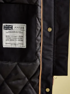 Harpsden Cosy Black Waterproof Fleece Lined Raincoat with Faux Fur Hood