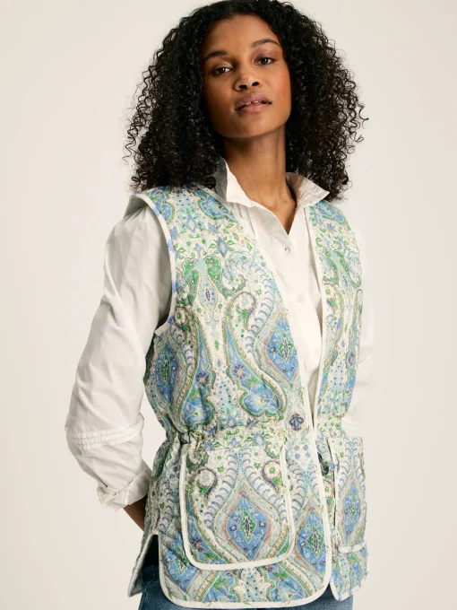 Hatfield Blue Paisley Cotton Quilted Gilet