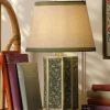Helmingham Green Printed Claw Foot Table Lamp