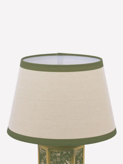 Helmingham Green Printed Claw Foot Table Lamp