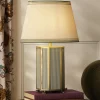 Helmingham Green Stripe Claw Foot Table Lamp