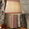 Helmingham Red Stripe Claw Foot Table Lamp