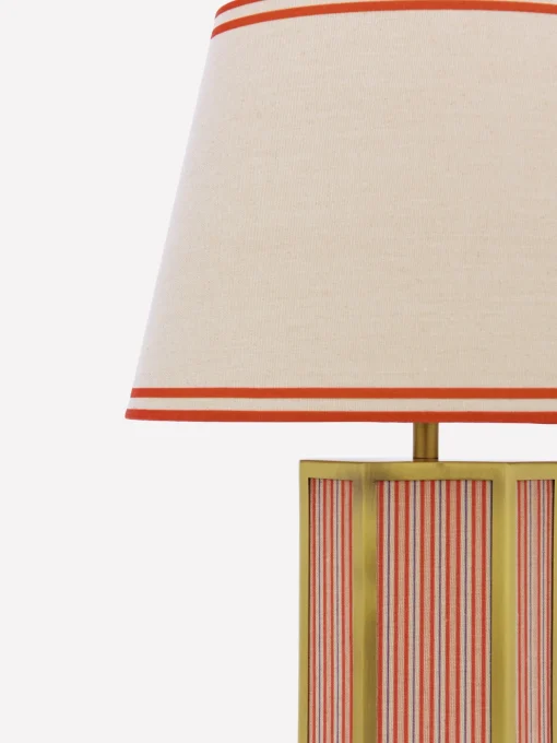 Helmingham Red Stripe Claw Foot Table Lamp