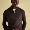 Hillside Brown Quarter Zip Knit Jumper