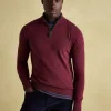 Hillside Burgundy Quarter Zip Knit Jumper