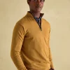 Hillside Dark Yellow Quarter Zip Knit Jumper