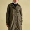 Holkham Khaki Green Check Waterproof Packable Raincoat With Hood