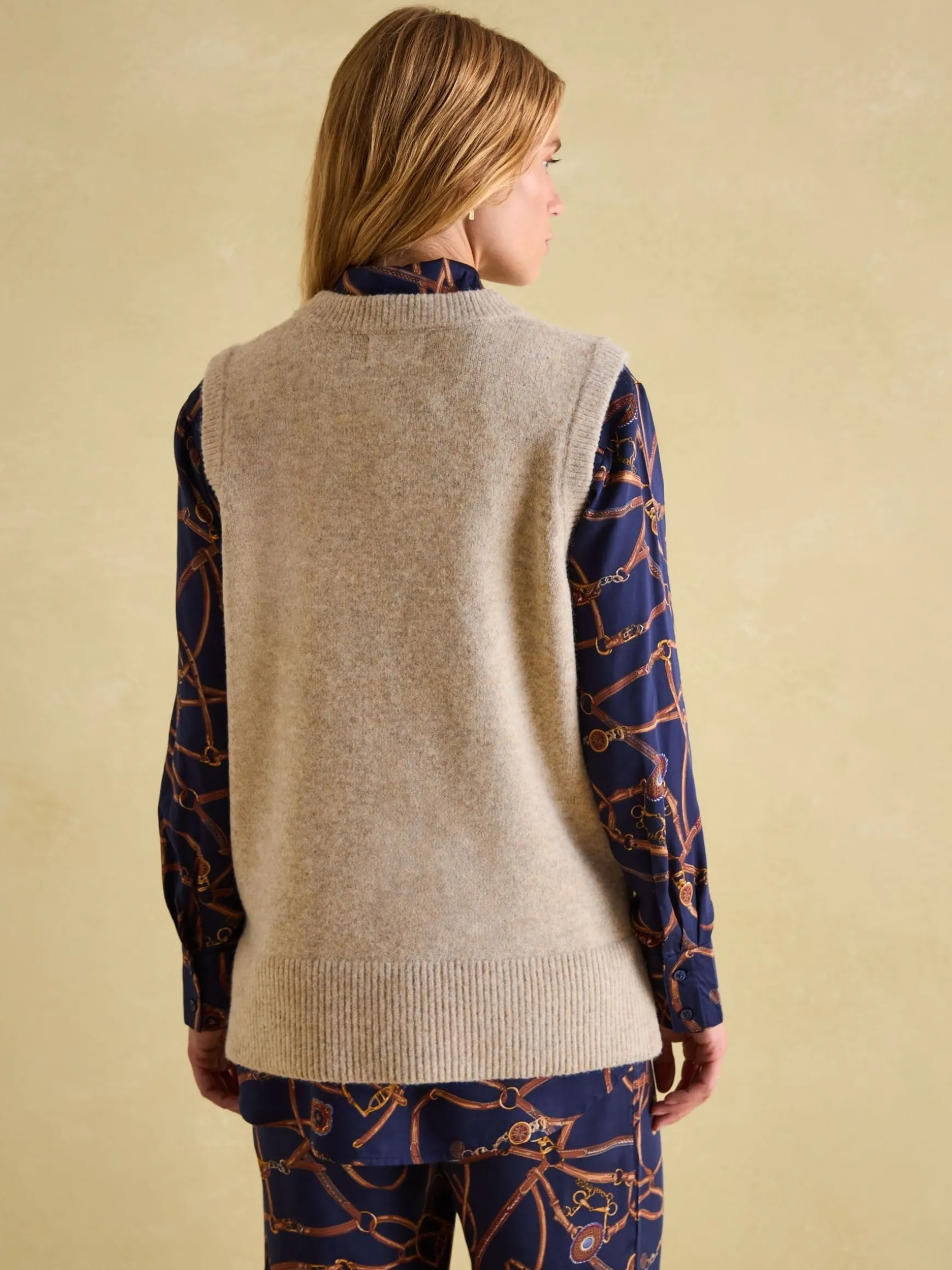 Holly Camel Longline Knitted Vest