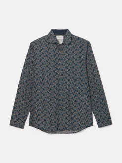 Invitation Navy Paisley Cotton Shirt