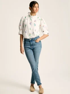 Iris White Embroidered Blouse