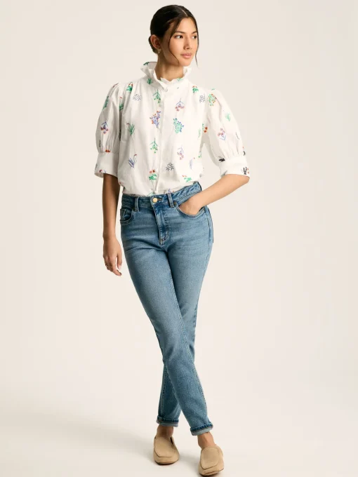 Iris White Embroidered Blouse