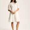 Isabel White Cotton Broderie Dress