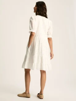 Isabel White Cotton Broderie Dress