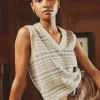 Islay Oatmeal V Neck Fair Isle Knitted Vest
