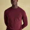 Jarvis Burgundy Crew Neck Knitted Jumper