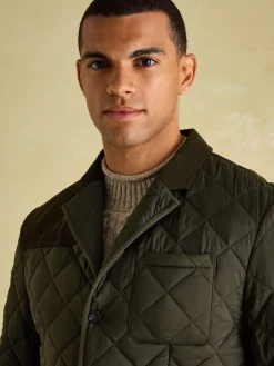Jasper Green Diamond Quilted Blazer