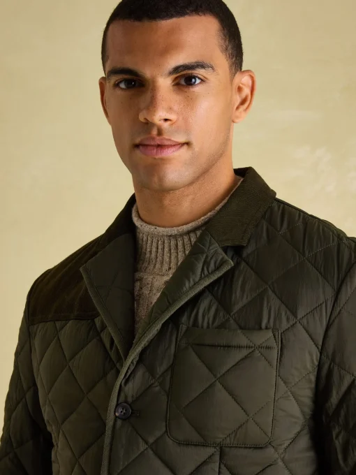 Jasper Green Diamond Quilted Blazer