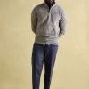Jenkins Grey Marl Quarter Zip Graphic Sweatshirt