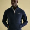 Jenkins Navy Blue Quarter Zip Graphic Sweatshirt