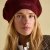Joelle Burgundy Red Knitted Beret