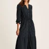 Juliana Navy Blue Broderie Dress