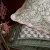 Juliette Cream 100% Cotton Scalloped Embroidered Cushion