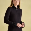 Kate Black Long Sleeve Frilled Neck Top